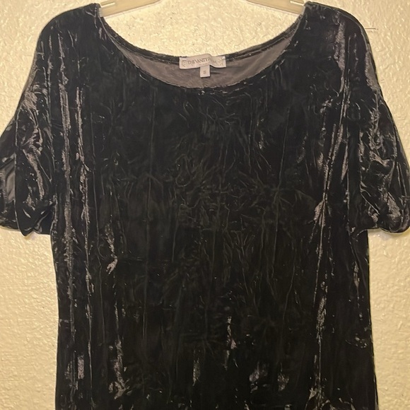 The Vanity Room black crushed velvet short dress size small - Picture 3 of 10